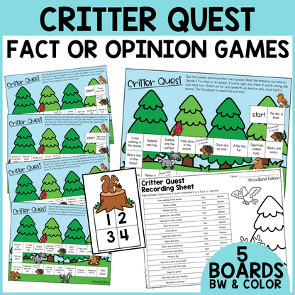 Critter Quest - Fact or Opinion Games