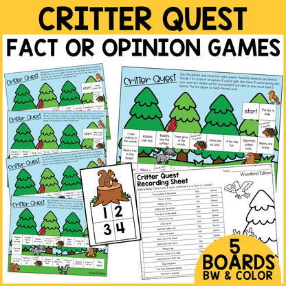 Critter Quest - Fact or Opinion Games