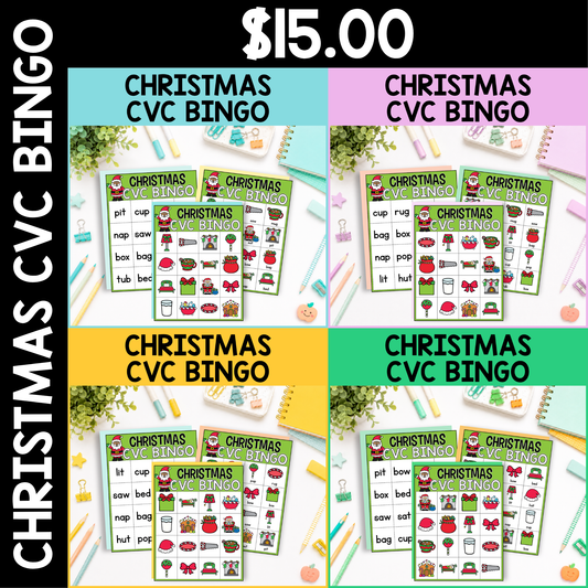 Christmas CVC Word Bingo
