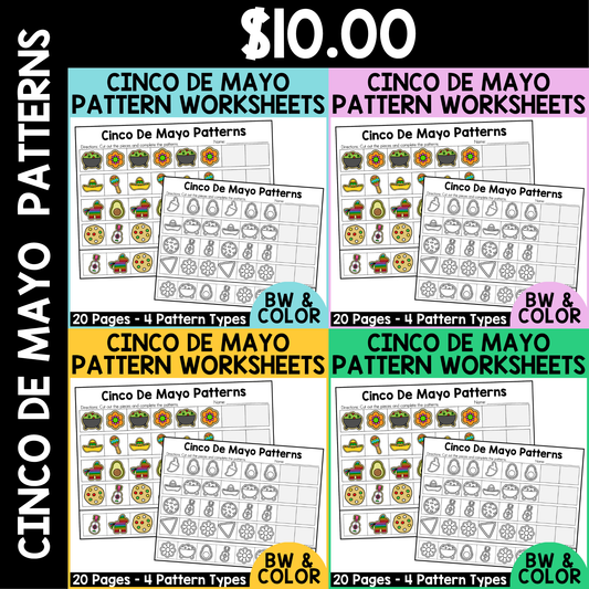 Cinco De Mayo Pattern Worksheets