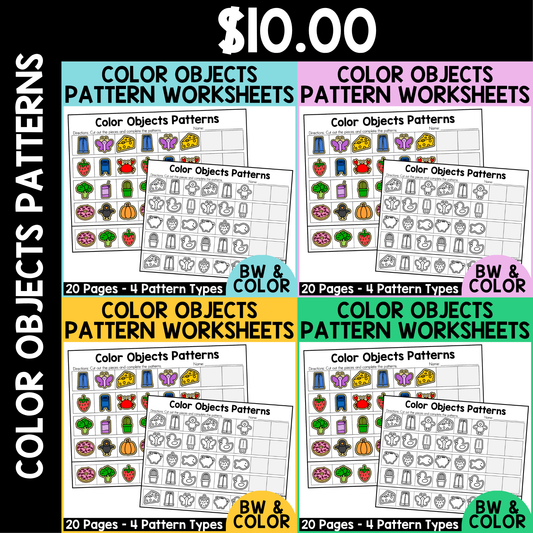 Color Objects Pattern Worksheets