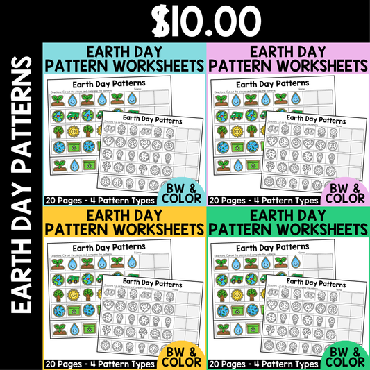Earth Day Pattern Worksheets