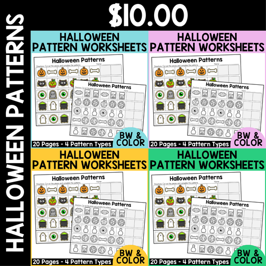 Halloween Pattern Worksheets