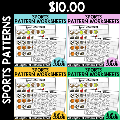 Sports Pattern Worksheets