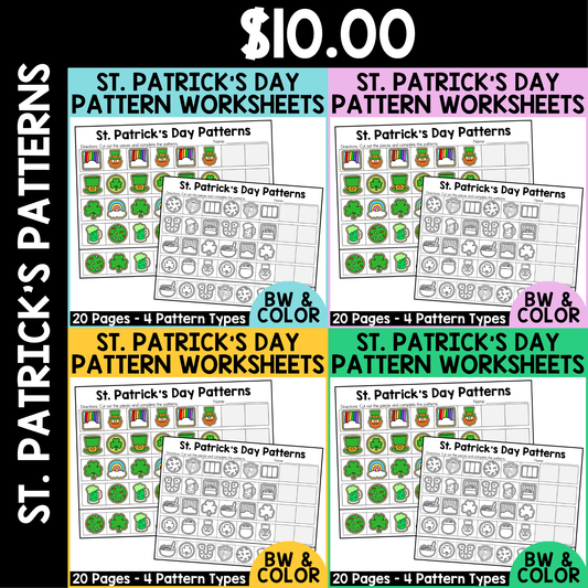 St Patrick's Day Pattern Worksheets