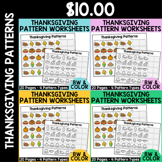 Thanksgiving Pattern Worksheets